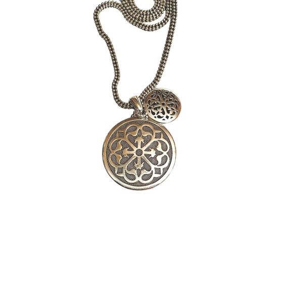 Brighton Necklace Double Mandala Filigree Silver Tone16-18 inches Adjustable - Picture 12 of 14